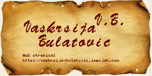 Vaskrsija Bulatović vizit kartica